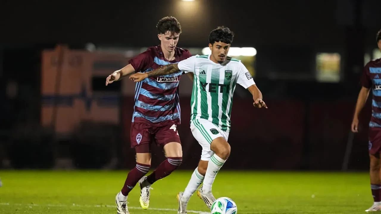 Players competing for the ball in MLS Next Pro Players competing for the ball in MLS Next Pro