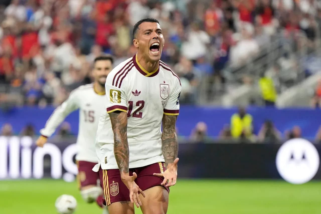 Spain player celebrating during World Cup match Spain player celebrating during World Cup match