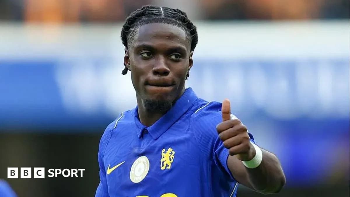 Player giving thumbs up in Chelsea jersey Player giving thumbs up in Chelsea jersey