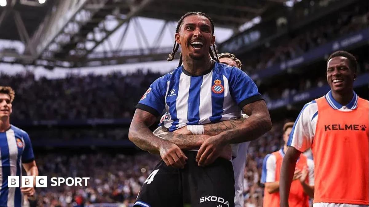 Espanyol players celebrating a goal during match Espanyol players celebrating a goal during match