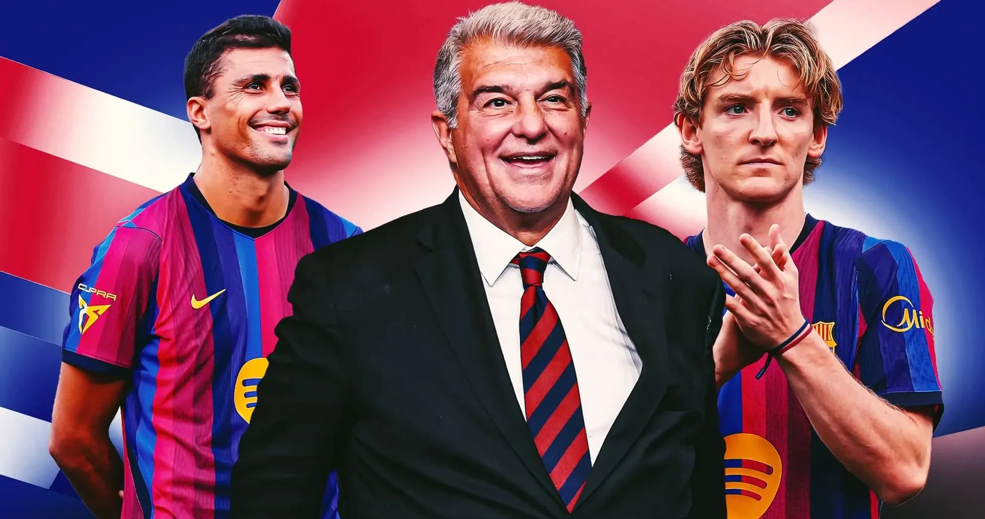 Barcelona players and president posing for photo Barcelona players and president posing for photo