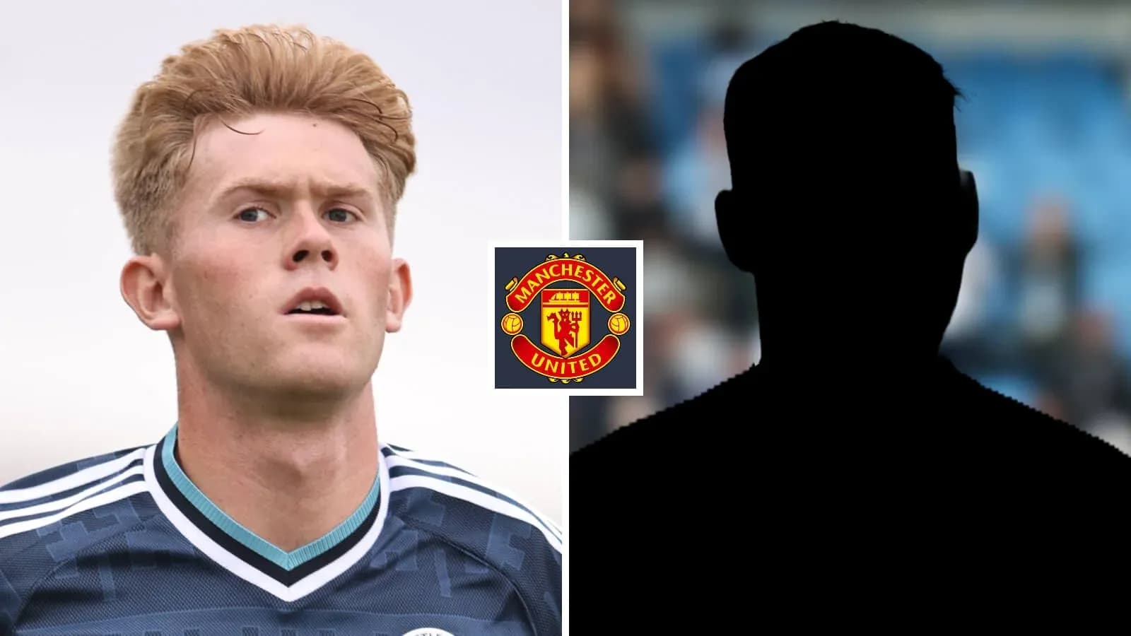 Player in Manchester United kit with logo overlay Player in Manchester United kit with logo overlay