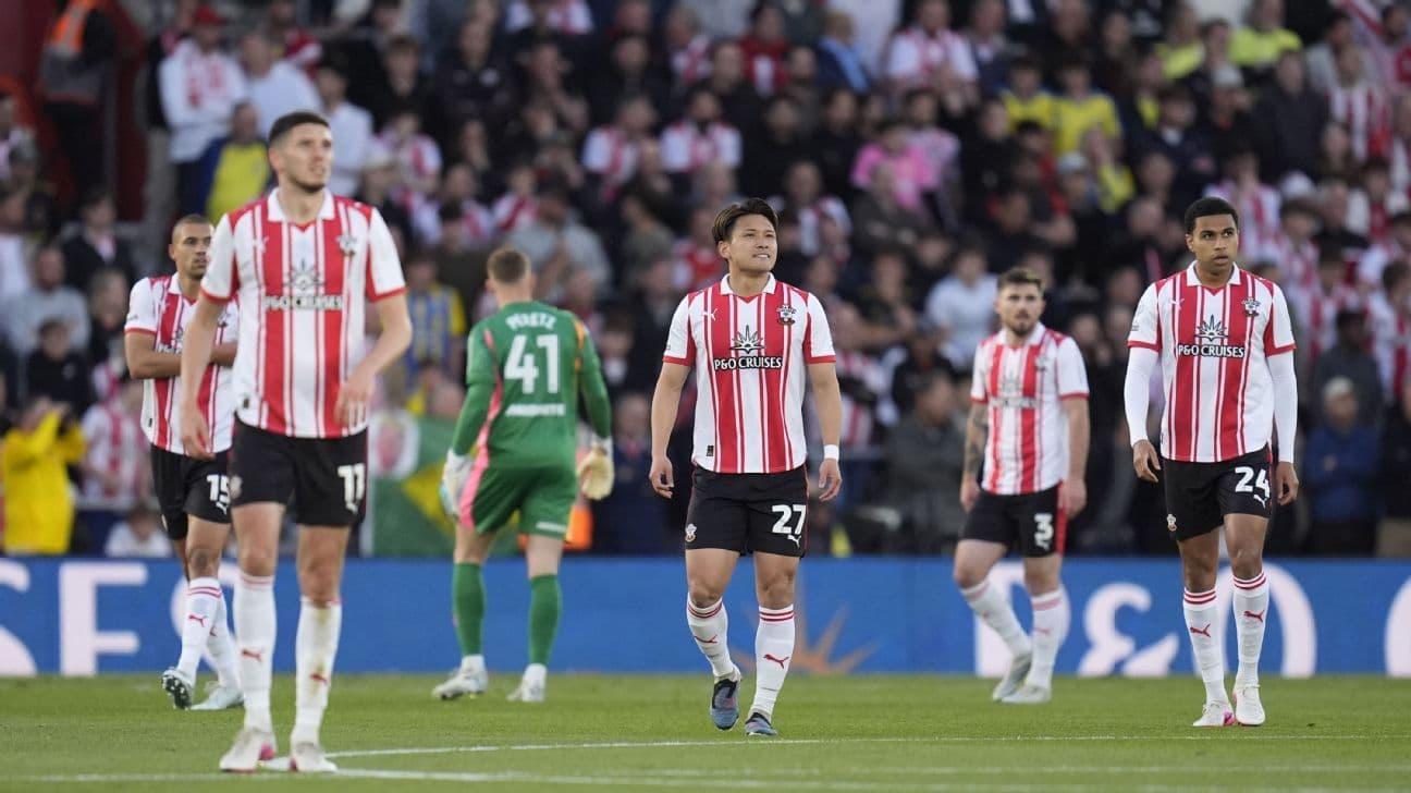 Southampton players walking off the pitch after match Southampton players walking off the pitch after match