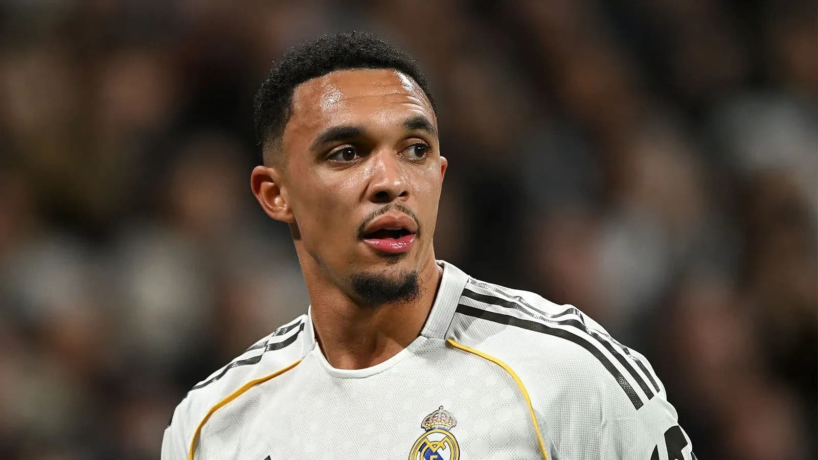 Player in Real Madrid jersey during match Player in Real Madrid jersey during match
