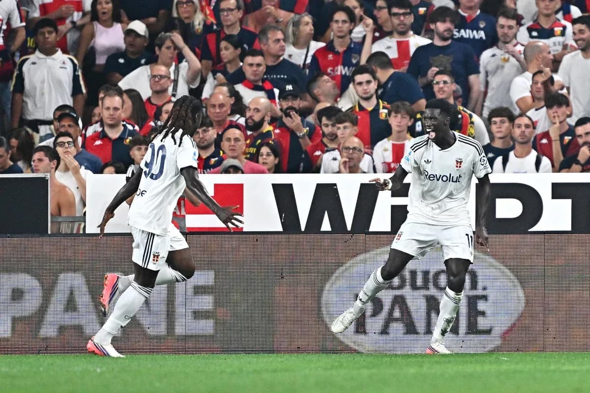 Players celebrating a goal during Serie A match Players celebrating a goal during Serie A match