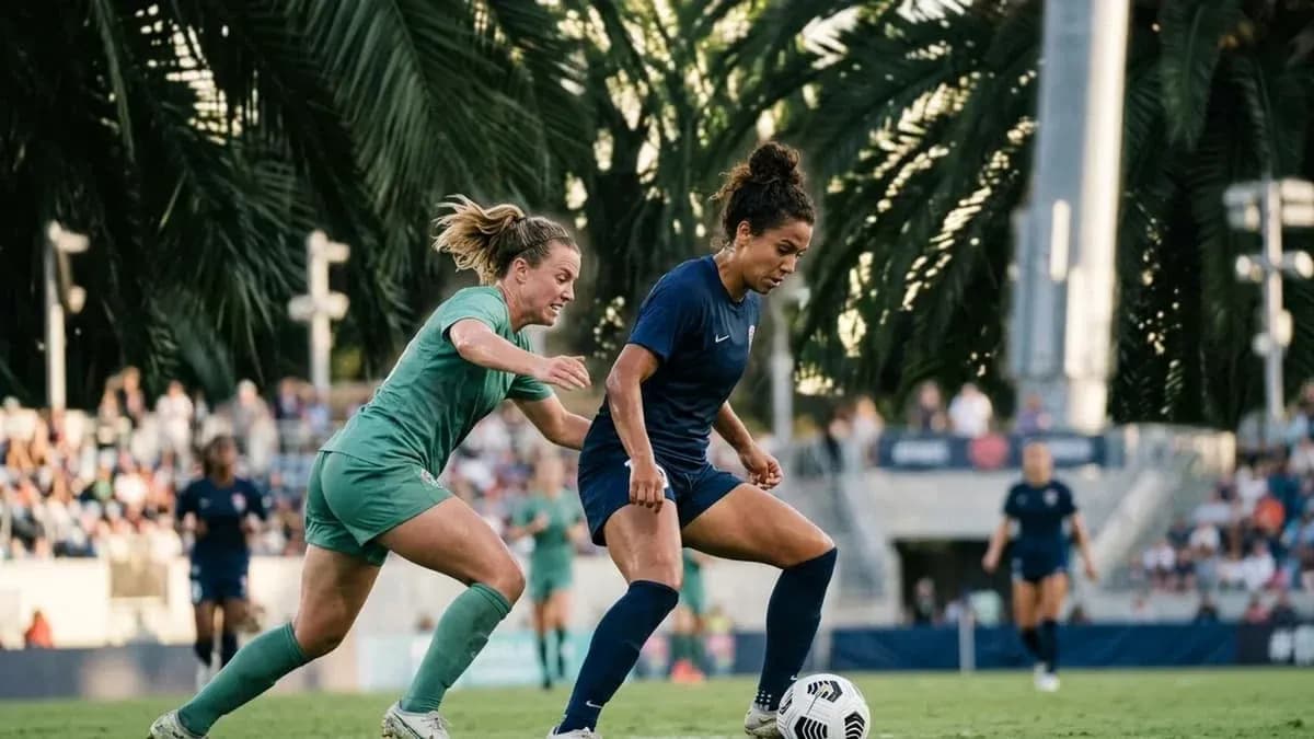 Player dribbling the ball during match action Player dribbling the ball during match action