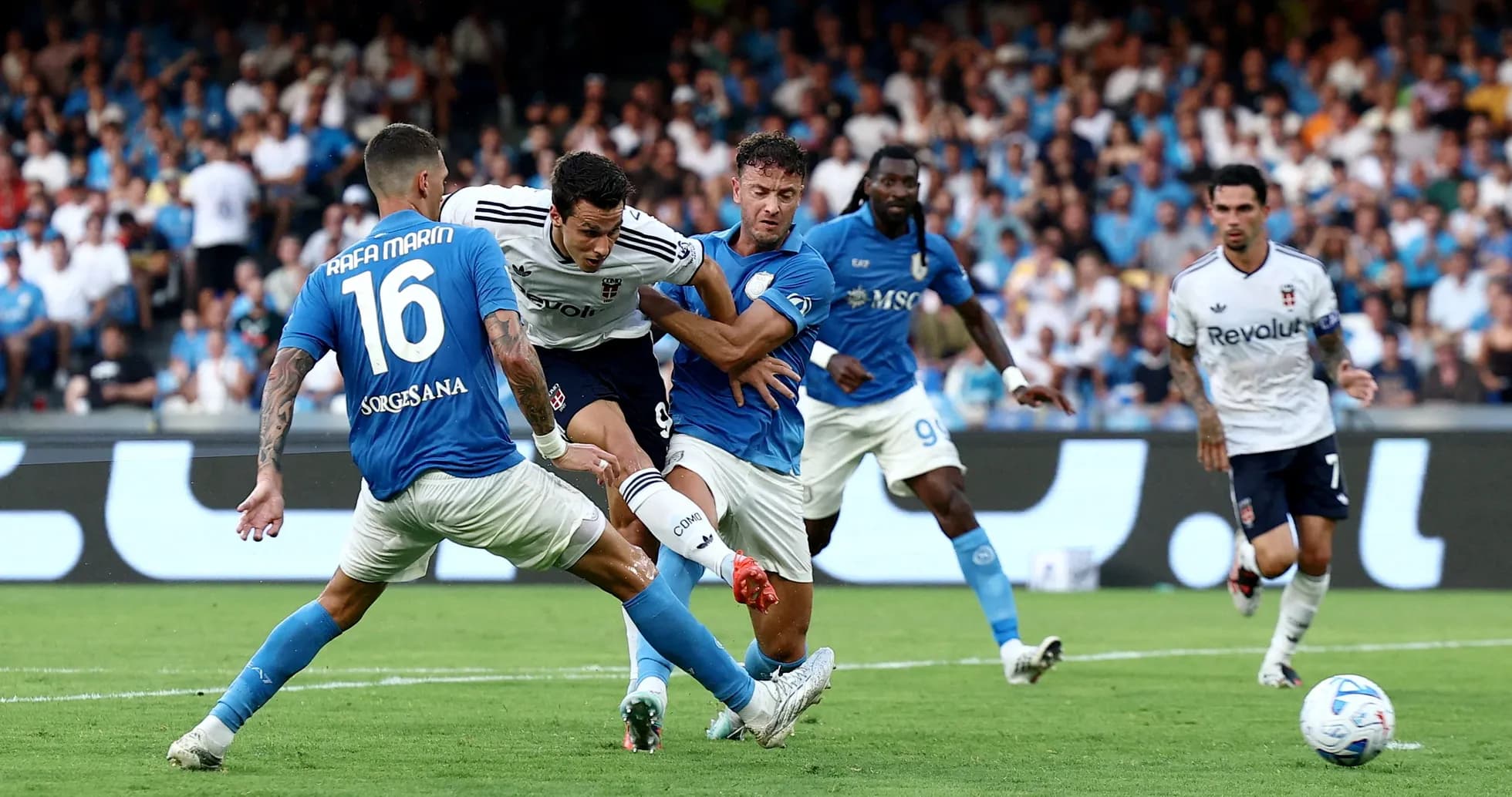 Players competing during Napoli vs Como match Players competing during Napoli vs Como match