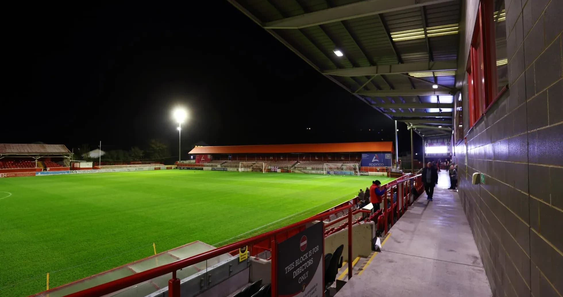 View of a football stadium at night View of a football stadium at night