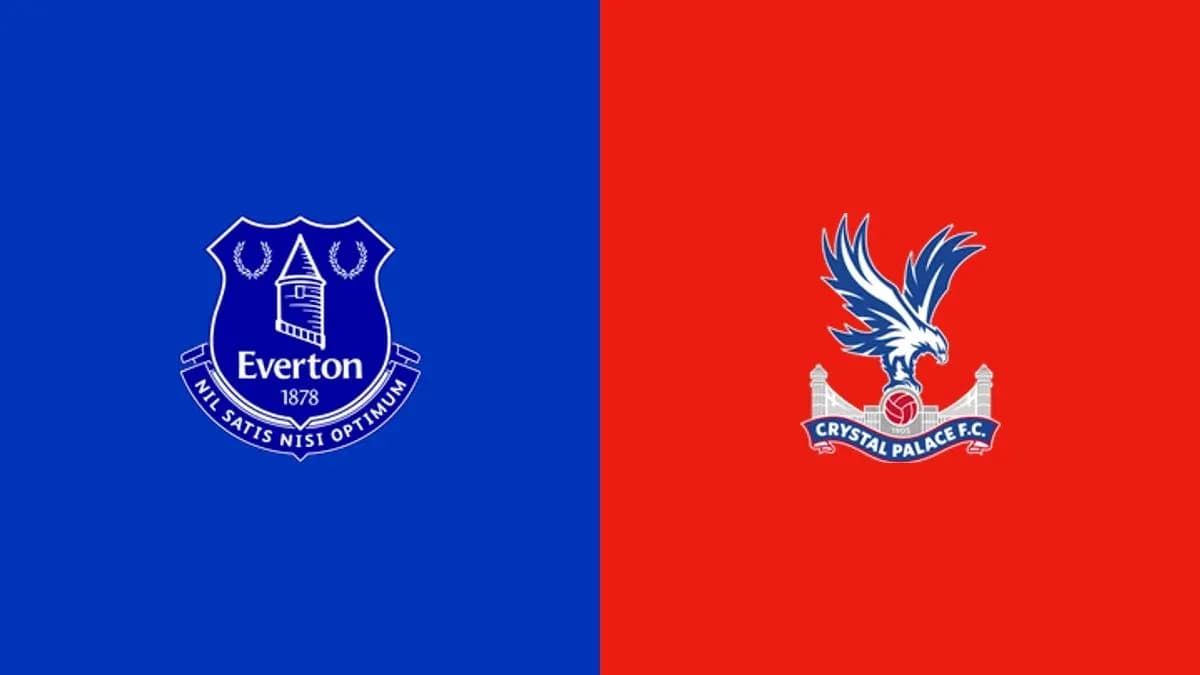 Logos of Everton and Crystal Palace on colored backgrounds Logos of Everton and Crystal Palace on colored backgrounds
