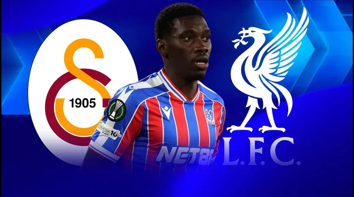 Player in Crystal Palace kit with club logos Player in Crystal Palace kit with club logos