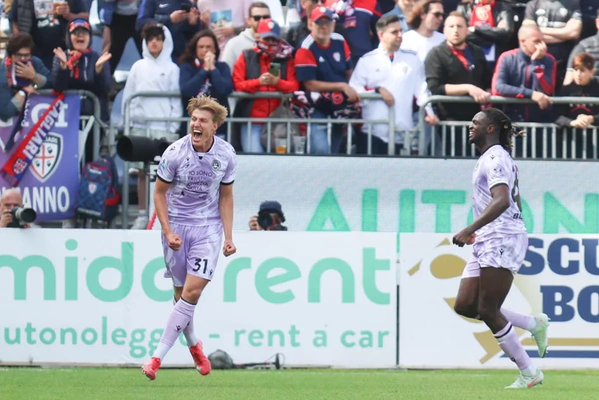 Players celebrating a goal during Serie A match Players celebrating a goal during Serie A match