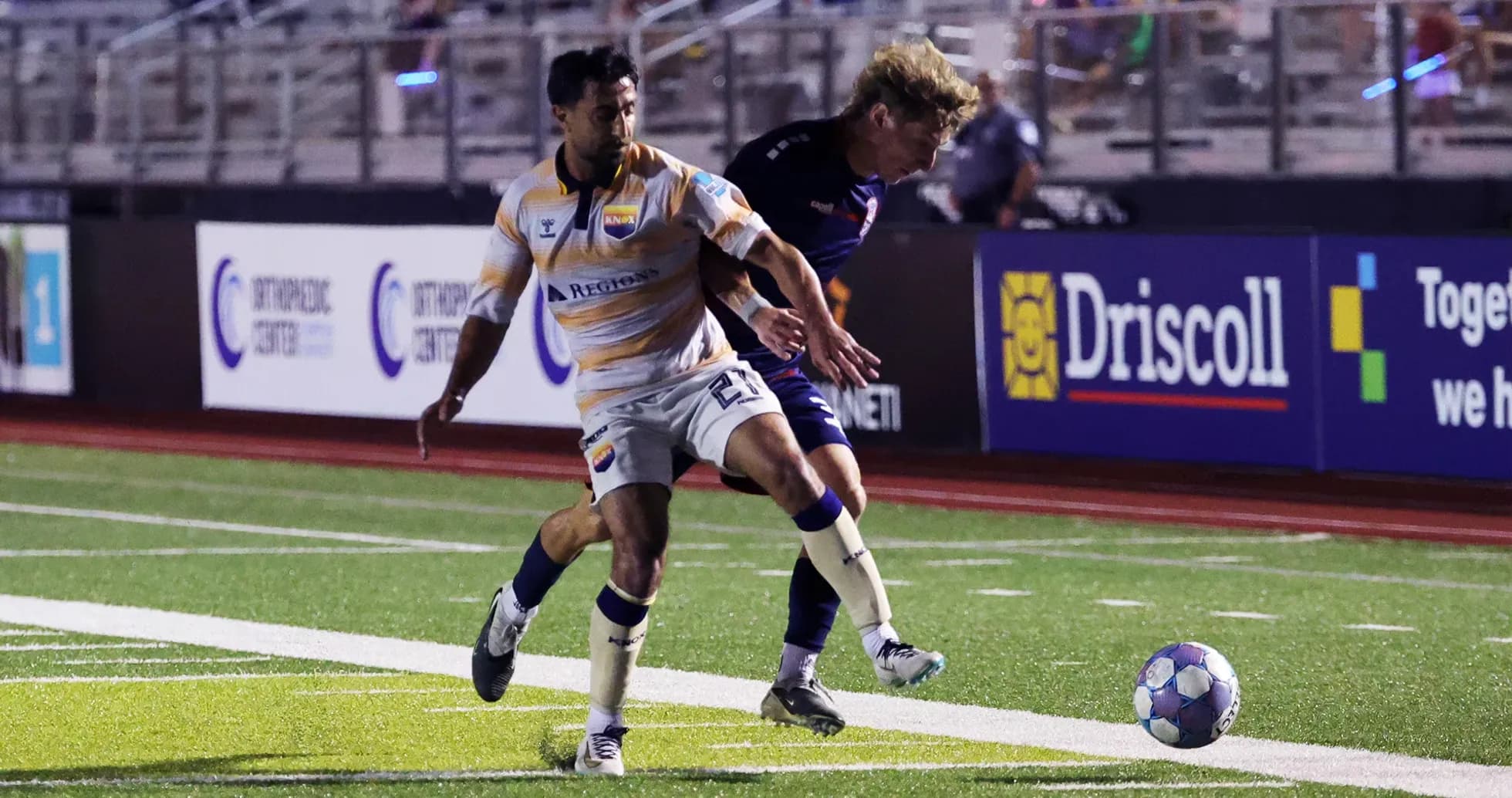 Player dribbling the ball during Knoxville match Player dribbling the ball during Knoxville match