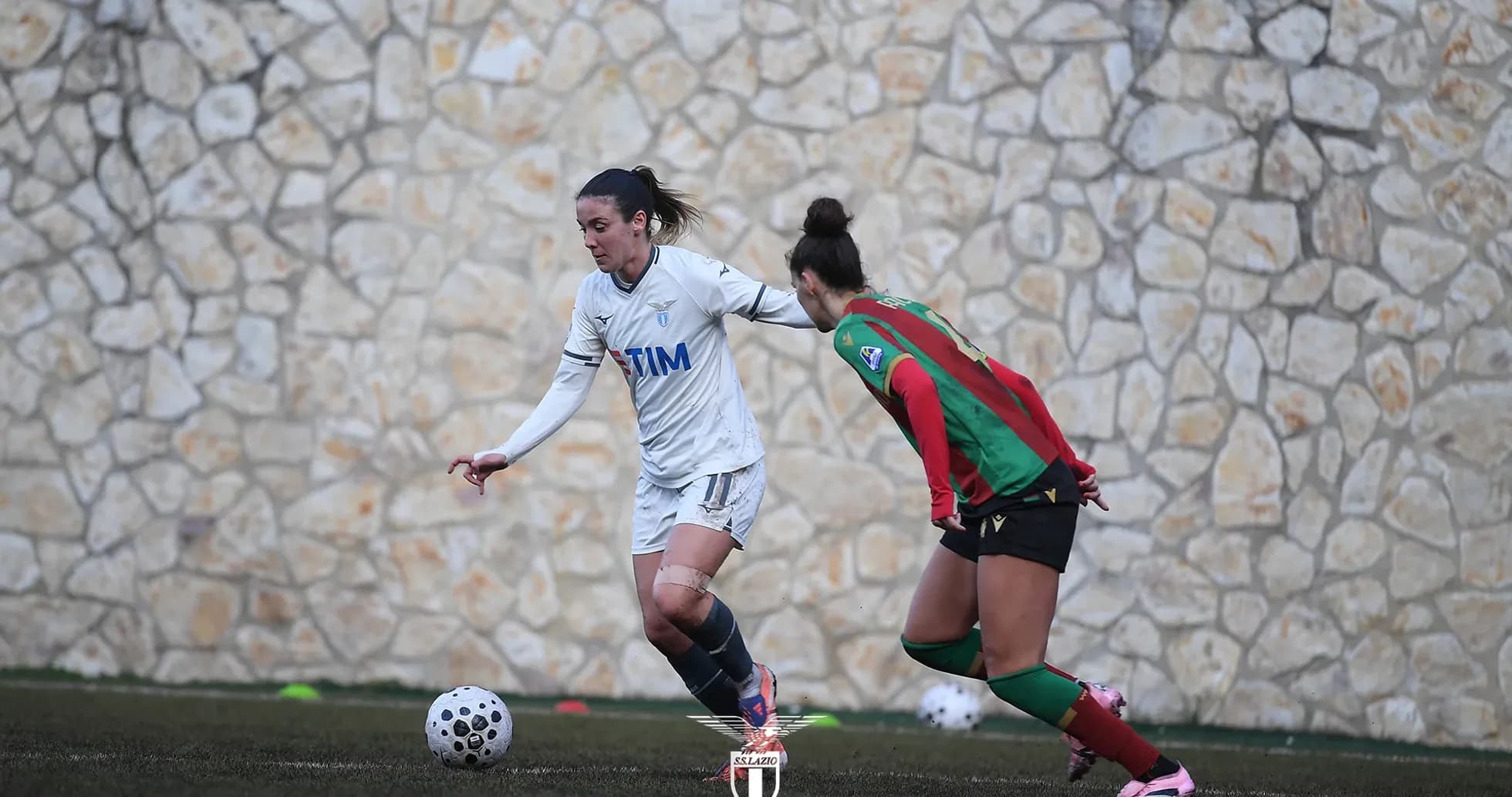 Lazio player dribbling past Ternana defender Lazio player dribbling past Ternana defender