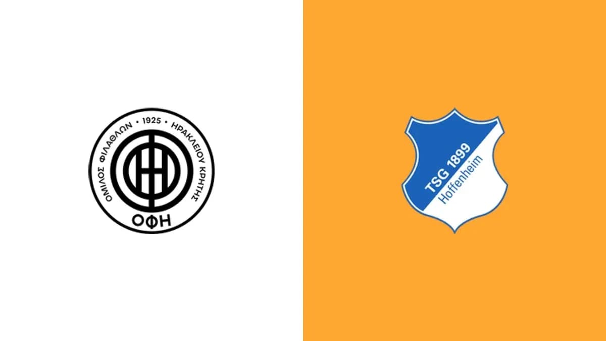 Logos of OFI Crete and TSG 1899 Hoffenheim Logos of OFI Crete and TSG 1899 Hoffenheim