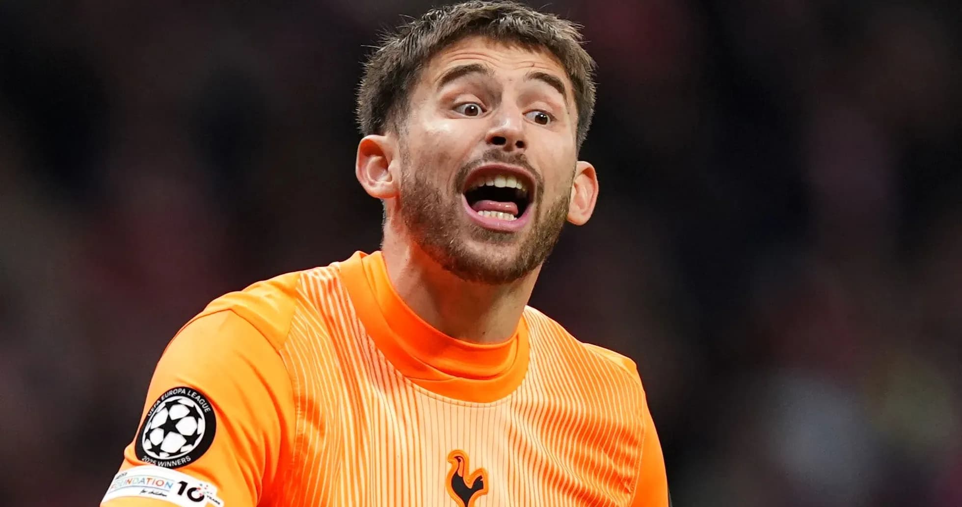 Goalkeeper shouting during a Champions League match Goalkeeper shouting during a Champions League match
