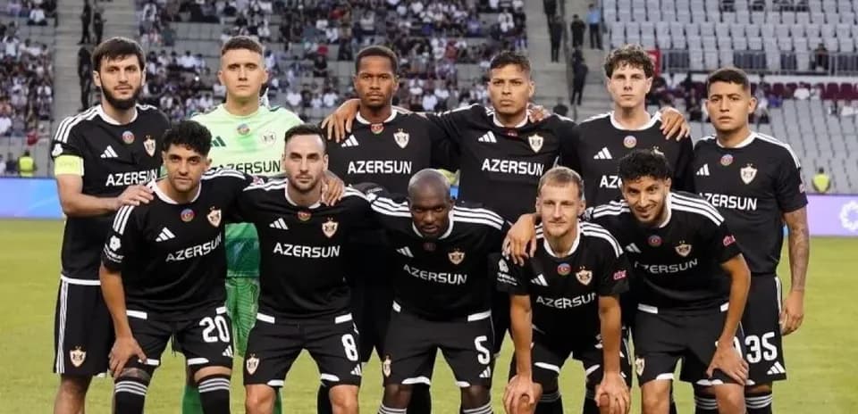 Qarabag team lineup before UEFA match Qarabag team lineup before UEFA match