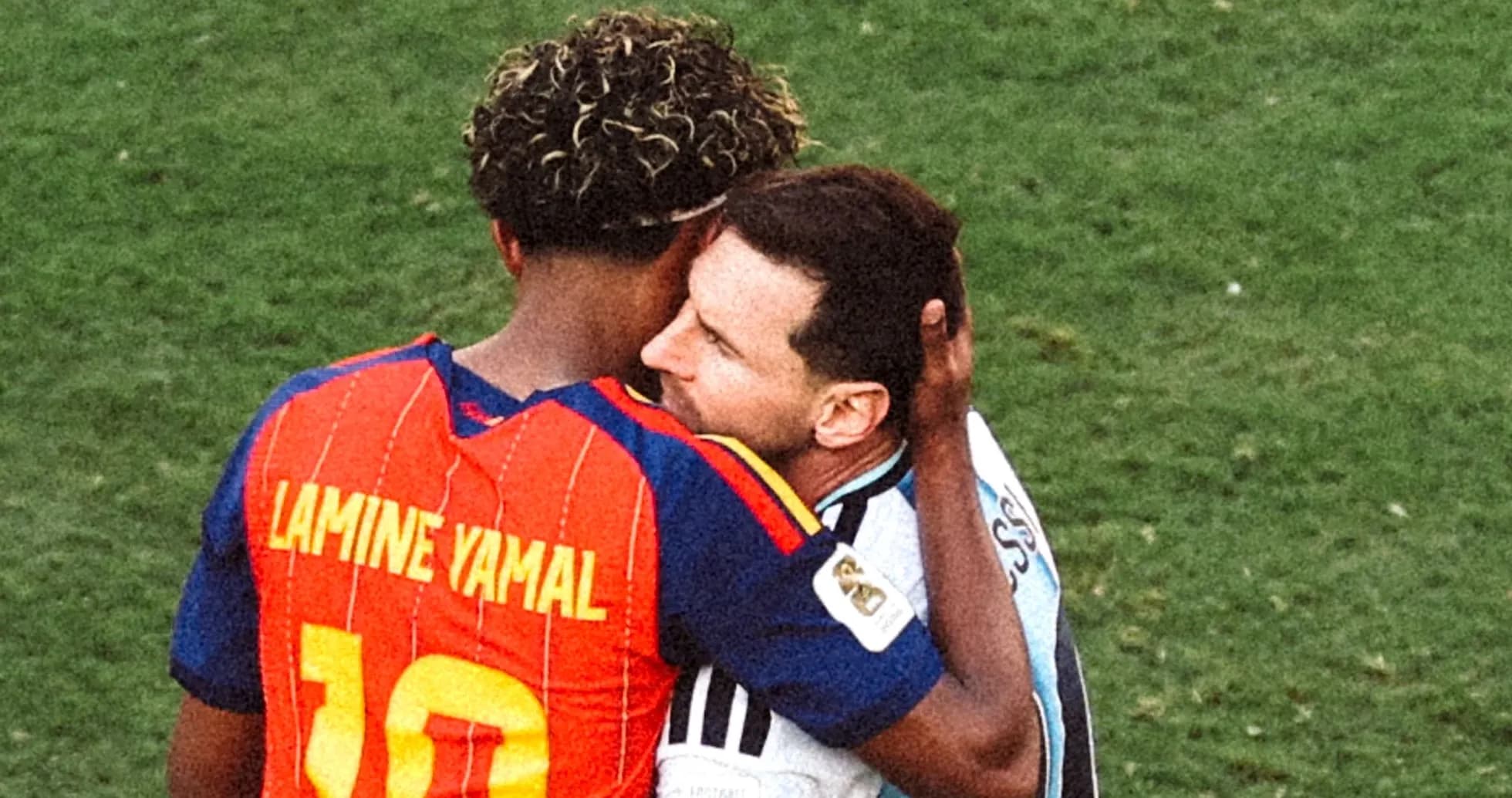 Players embracing on the field after match Players embracing on the field after match
