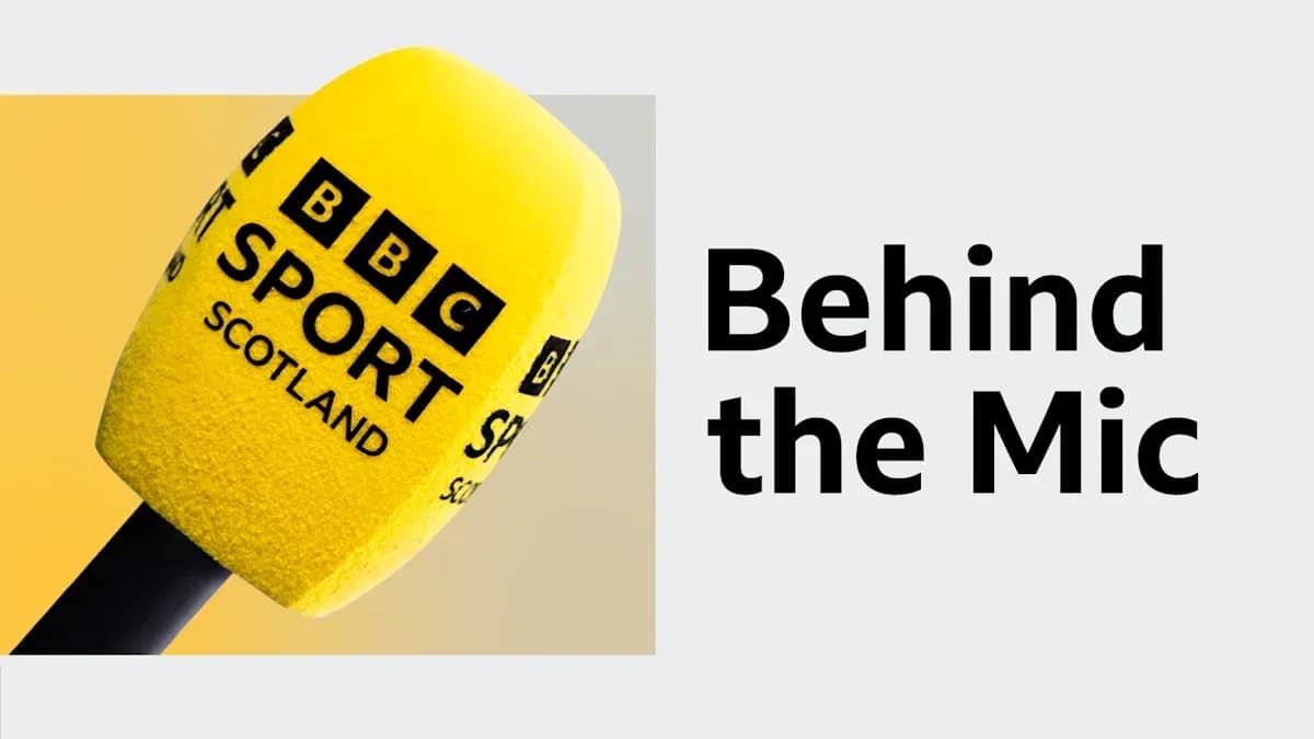 BBC Sport Scotland microphone with branding BBC Sport Scotland microphone with branding
