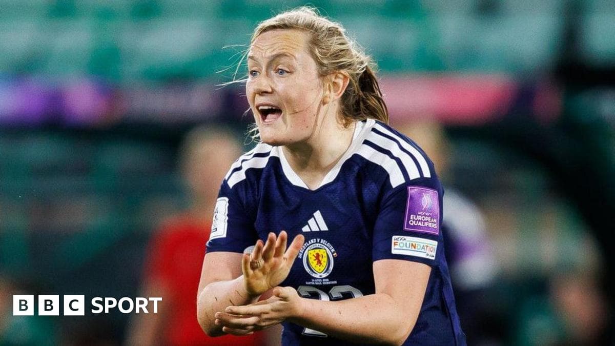 Scottish player gesturing during European qualifier match Scottish player gesturing during European qualifier match