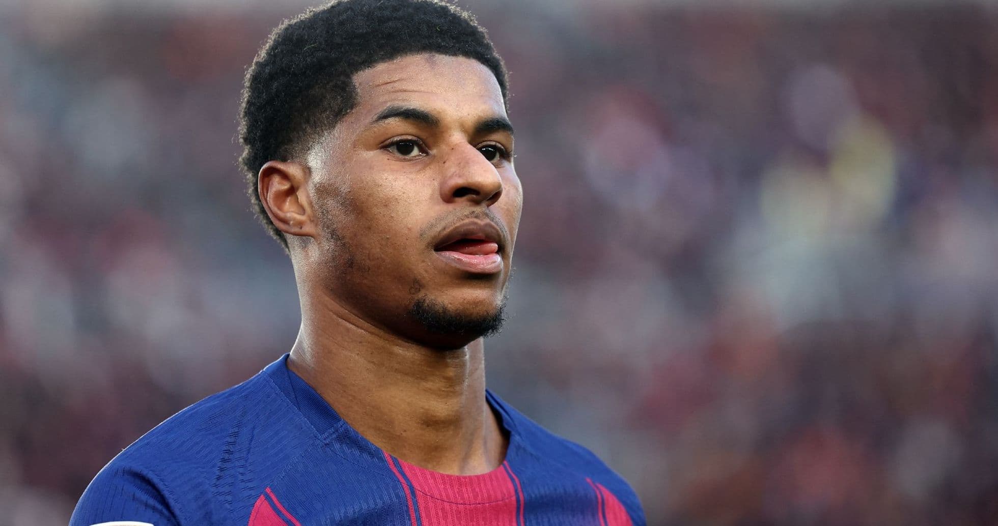 Player in FC Barcelona kit during match Player in FC Barcelona kit during match