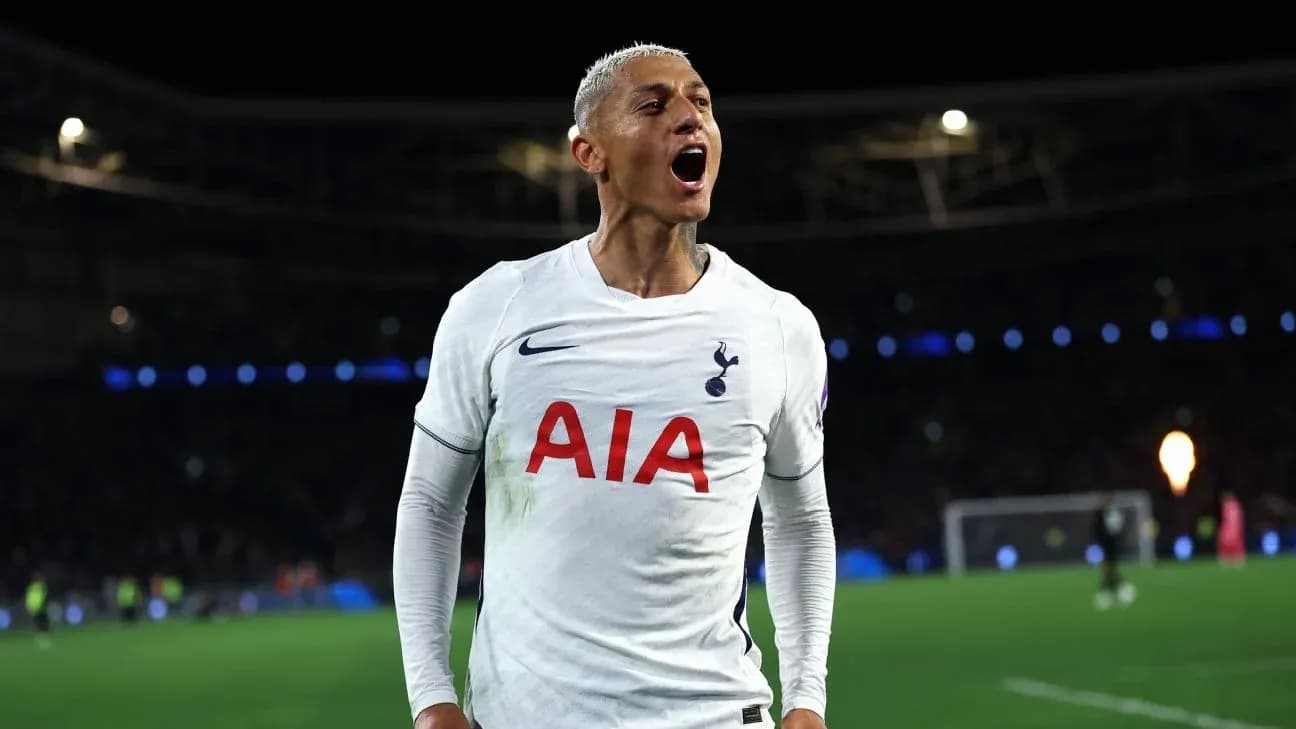 Player celebrating a goal in Tottenham kit Player celebrating a goal in Tottenham kit