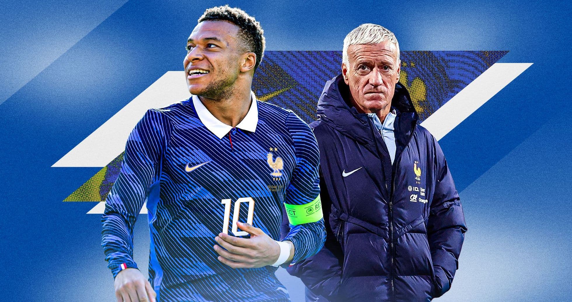 Kylian Mbappé and Didier Deschamps with France jersey Kylian Mbappé and Didier Deschamps with France jersey