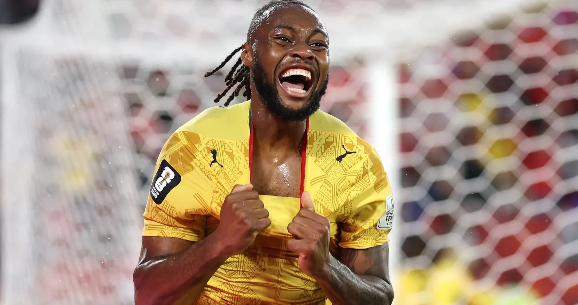 Player celebrating after scoring a goal during match Player celebrating after scoring a goal during match