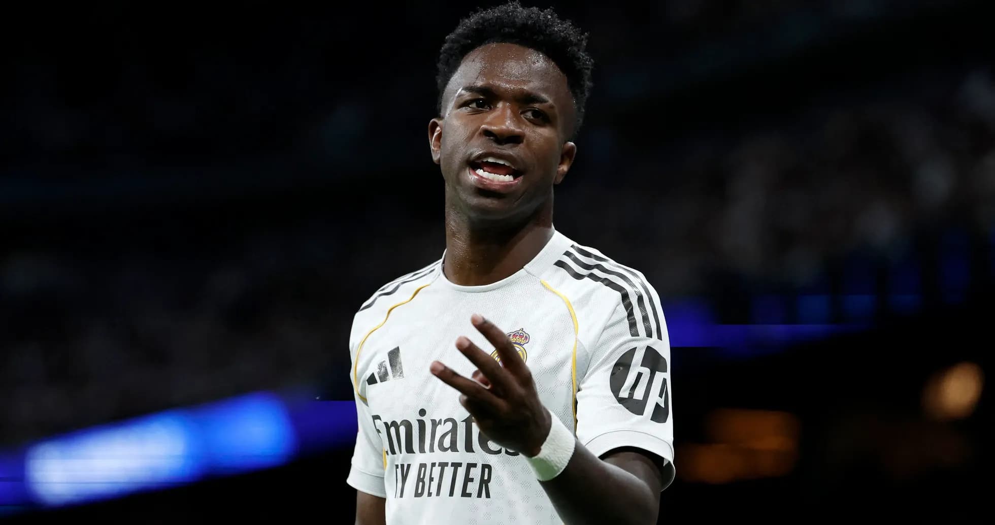 Player gesturing during a match for Real Madrid Player gesturing during a match for Real Madrid