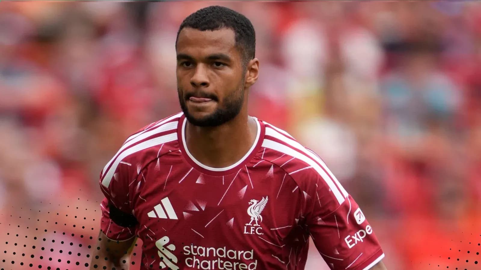 Player wearing Liverpool jersey during warm-up Player wearing Liverpool jersey during warm-up