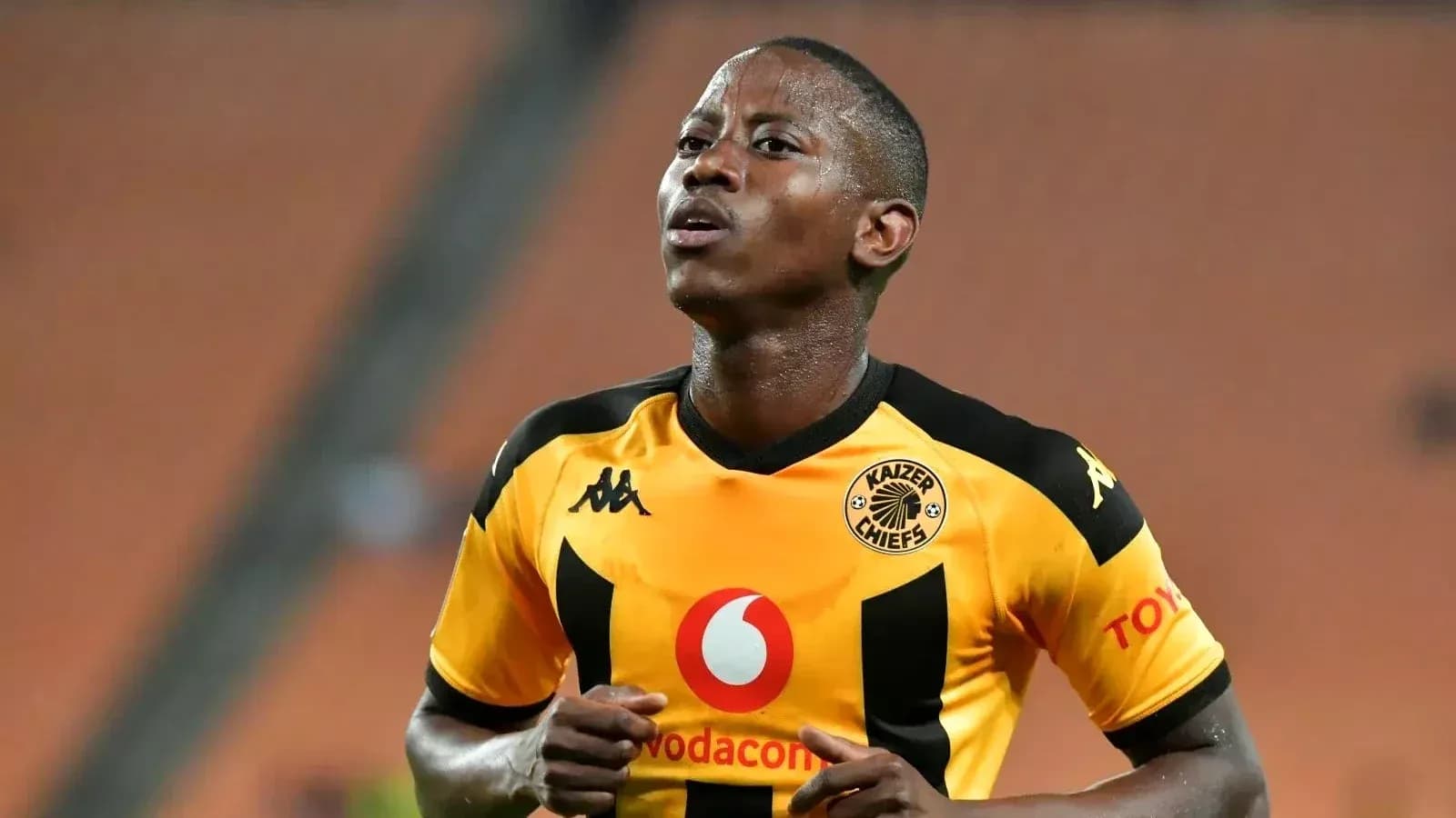 Player wearing Kaizer Chiefs jersey during match Player wearing Kaizer Chiefs jersey during match