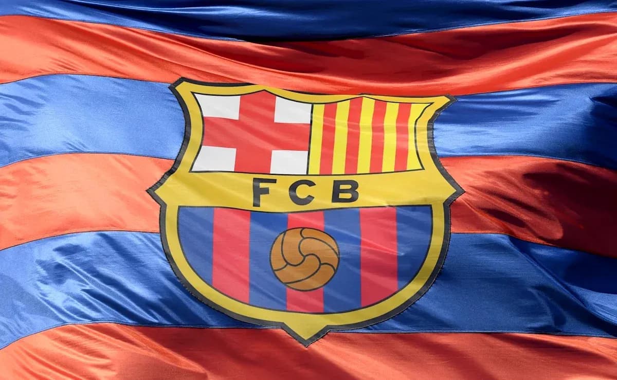 FC Barcelona flag with red and blue stripes FC Barcelona flag with red and blue stripes
