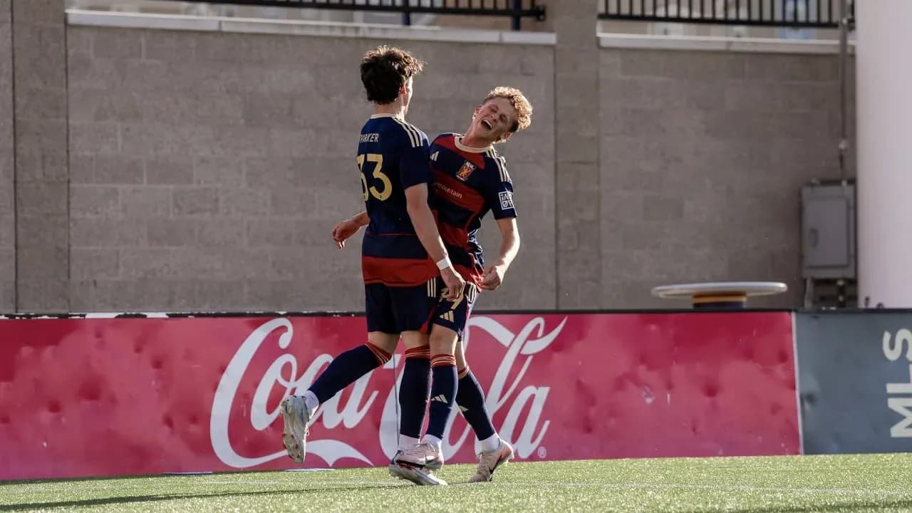 Real Monarchs players celebrating a goal Real Monarchs players celebrating a goal