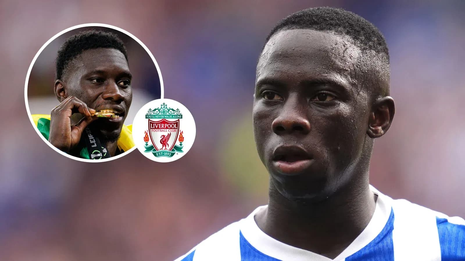 Player with Liverpool logo and medal in inset Player with Liverpool logo and medal in inset