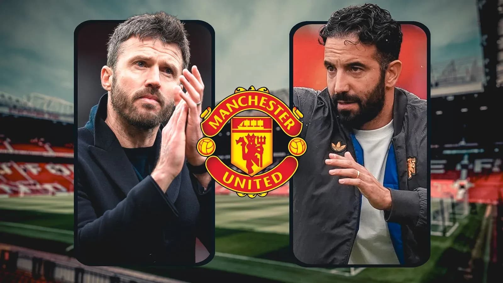 Two coaches discussing strategies at Manchester United Two coaches discussing strategies at Manchester United