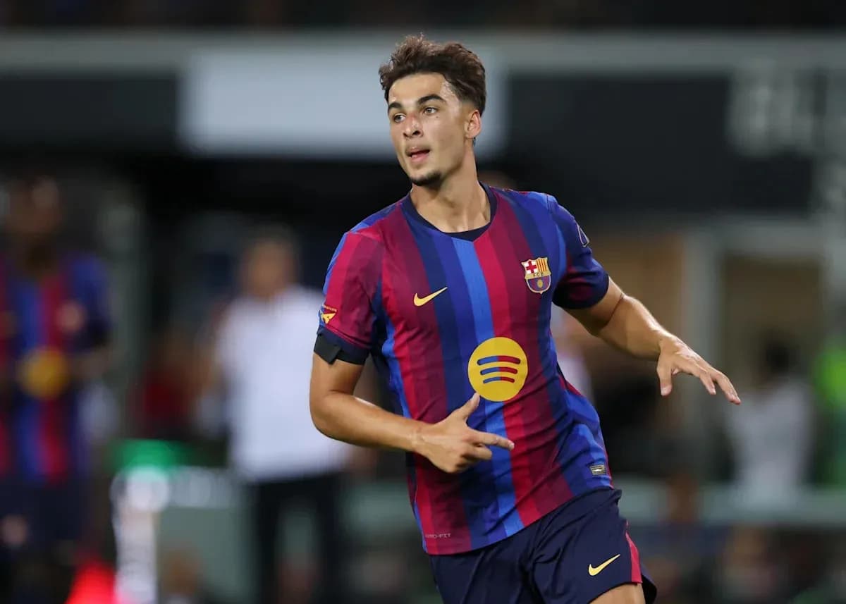 Player celebrating a goal for FC Barcelona Player celebrating a goal for FC Barcelona