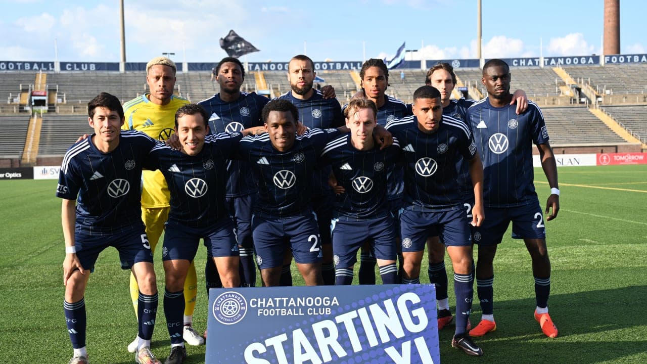 Chattanooga FC starting XI before the match Chattanooga FC starting XI before the match